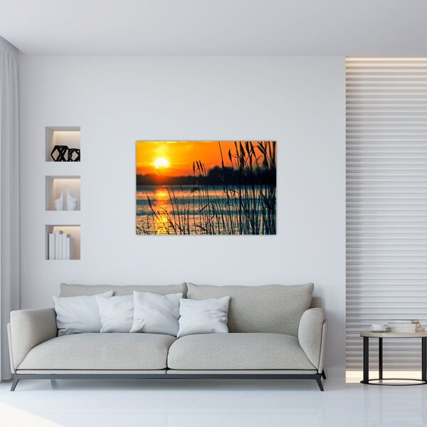 Kép - Naplemente a tó felett (90x60 cm)