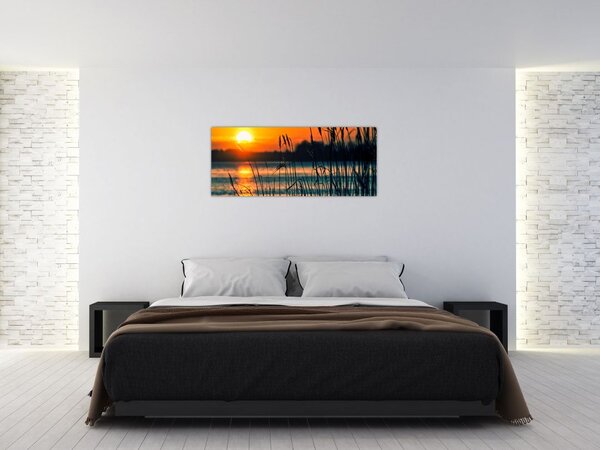 Kép - Naplemente a tó felett (120x50 cm)