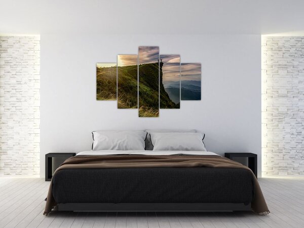 Egy nő képe a sziklán (150x105 cm)