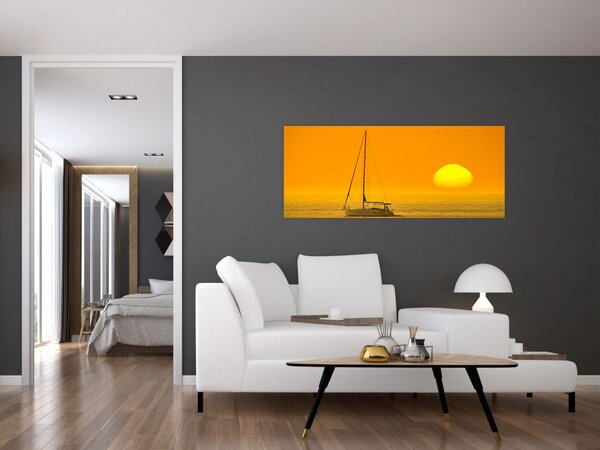 Kép - Csónak a tenger közepén (120x50 cm)
