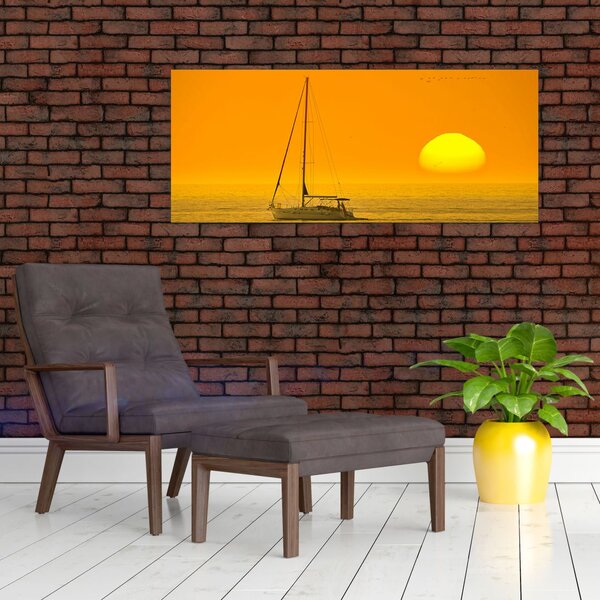 Kép - Csónak a tenger közepén (120x50 cm)