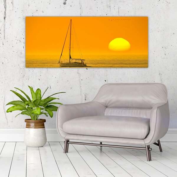 Kép - Csónak a tenger közepén (120x50 cm)
