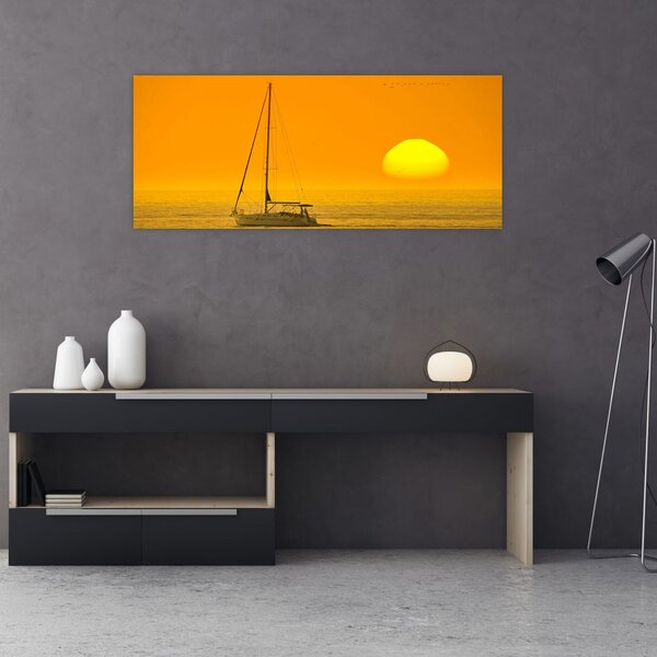 Kép - Csónak a tenger közepén (120x50 cm)