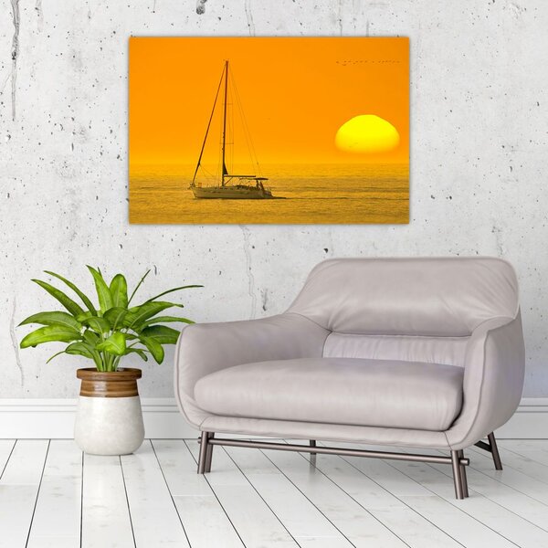 Kép - Csónak a tenger közepén (90x60 cm)