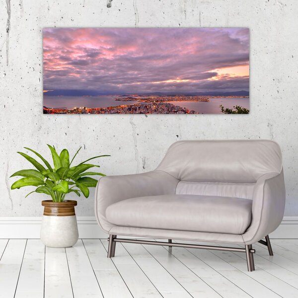 Kép - Alkonyat a város felett (120x50 cm)