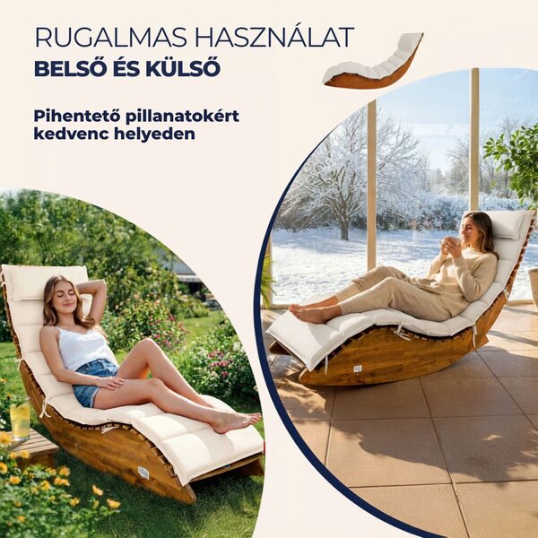BALI szaunaágy párna, 58x7x177cmcm, bézs Detex