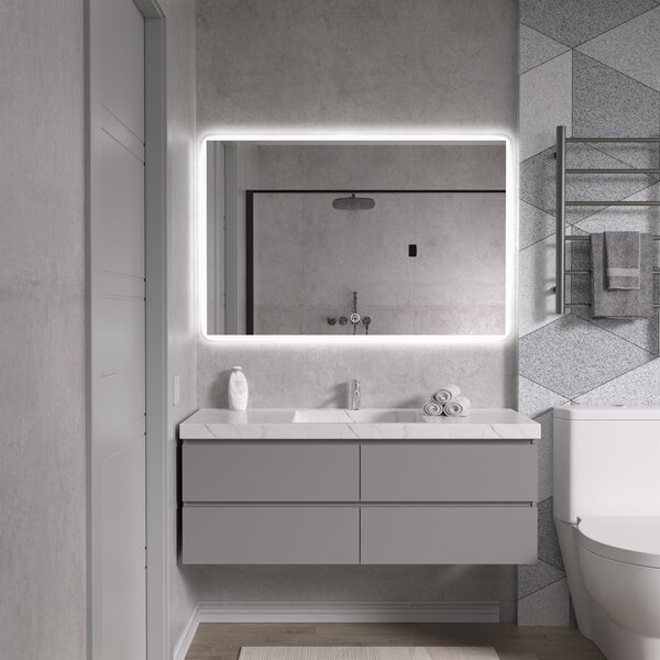 Erga Ava, LED tükör 120x80cm, 3105 lm, 6500K, első/hátsó világítás, ERG-V01-120-1280-00