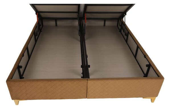 GOLDBIA Boxspring ágy 160x200 - világosbarna