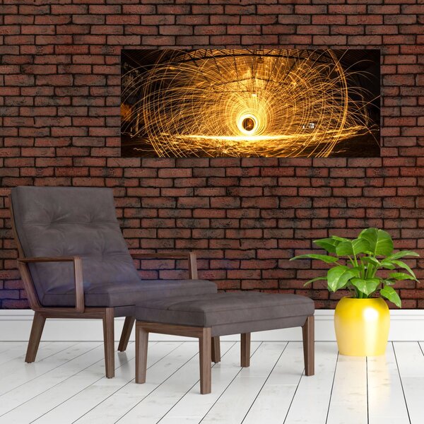 Egy izzó lemez képe (120x50 cm)
