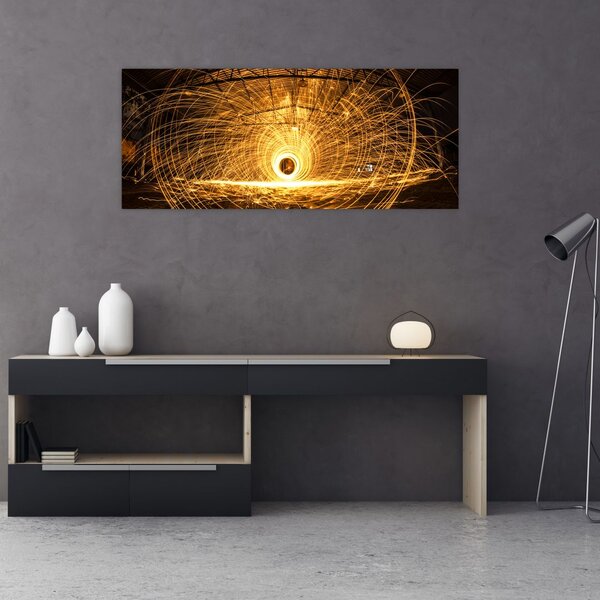 Egy izzó lemez képe (120x50 cm)