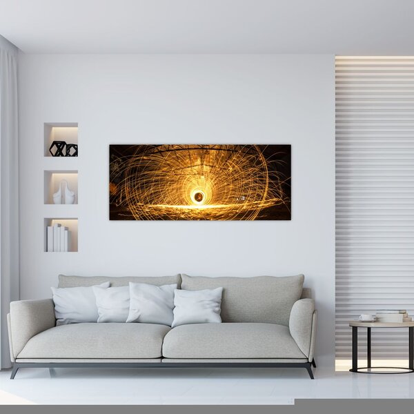 Egy izzó lemez képe (120x50 cm)
