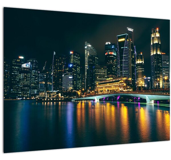 Egy kép az éjszakai Szingapúrról (70x50 cm)