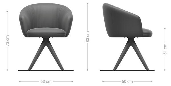 DELIFE Étkezőszék Caja-Flex karfás kordbársony ezüstszürke fa láb szögletes természetes 180° forgatható zsákrugós