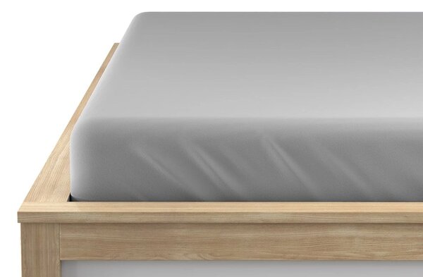 Jersey világosszürke lepedő BASIC 90x200 cm