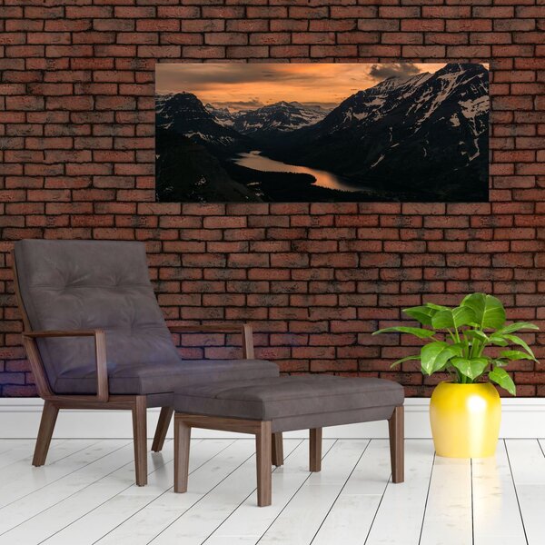 Egy tó képe a hegyek között (120x50 cm)