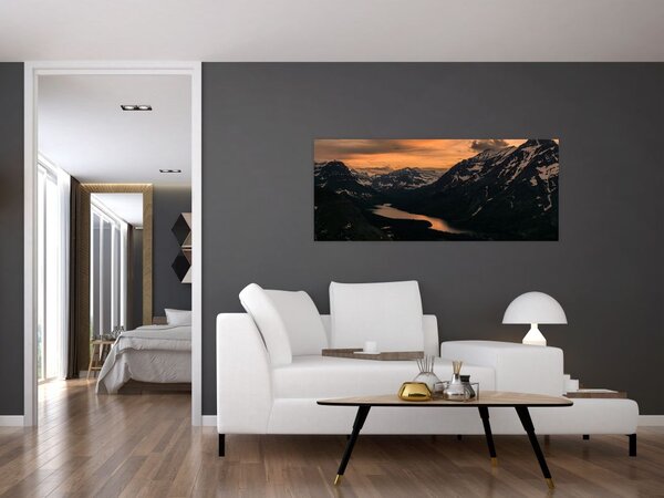 Egy tó képe a hegyek között (120x50 cm)