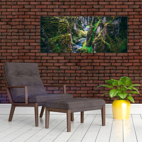 Kép - Folyó a sziklás völgyben (120x50 cm)