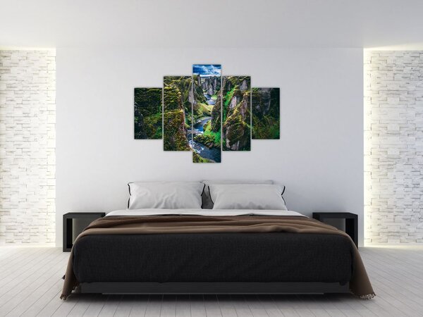 Kép - Folyó a sziklás völgyben (150x105 cm)