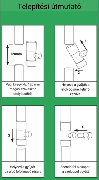 Esővíz gyüjtő szeleppel, Bradas, 100mm, barna