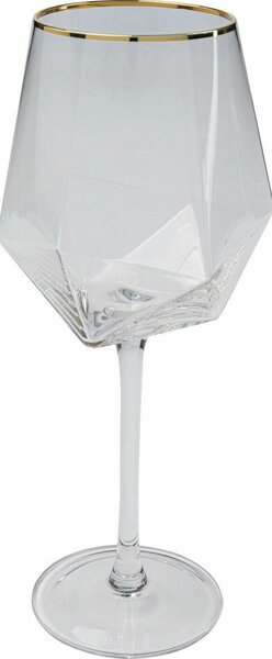 Kare Design Diamond Rim boros pohár készlet üveg átlátszó arany szegéllyel 525 ml