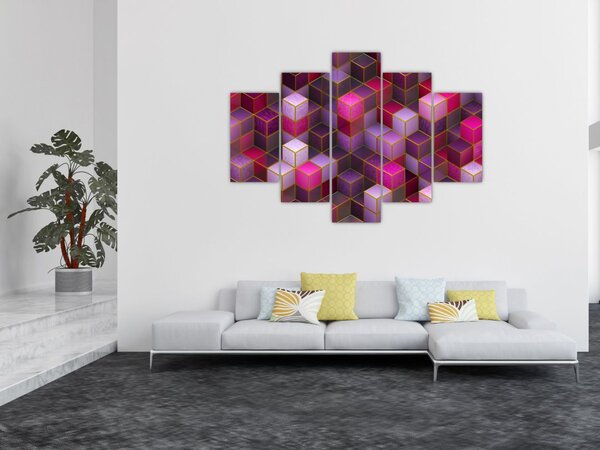 Lila kockák képe (150x105 cm)
