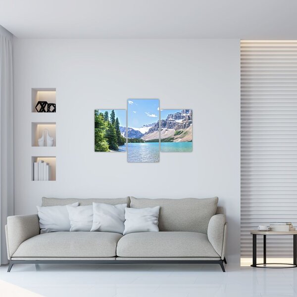 Egy alpesi tó képe (90x60 cm)