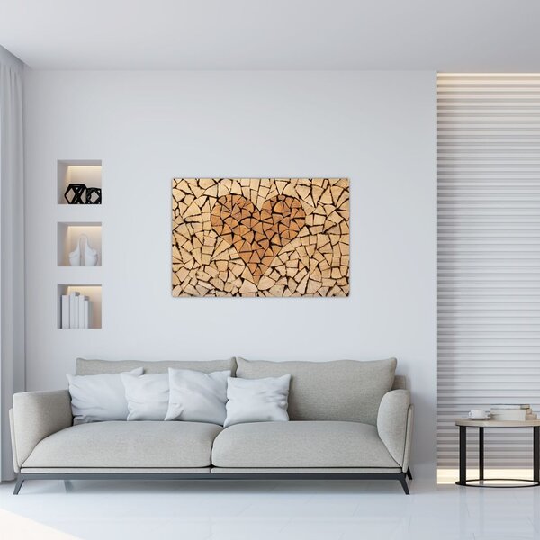 Kép - szív fából (90x60 cm)