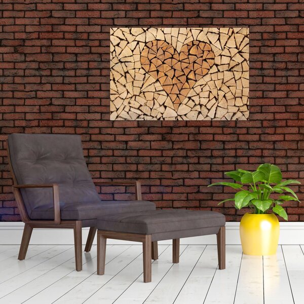 Kép - szív fából (90x60 cm)