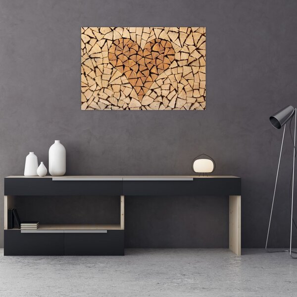 Kép - szív fából (90x60 cm)