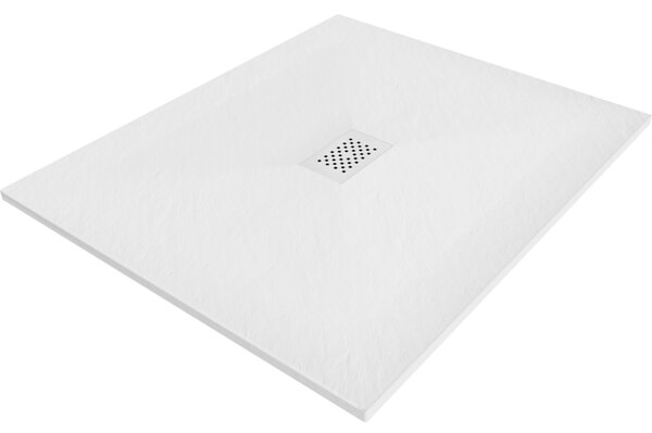 Mexen Hugo, téglalap alakú zuhanytálca SMC 110 x 100 cm, fehér, fehér huzat, 42101011-W