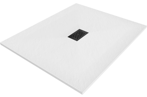 Mexen Hugo, téglalap alakú zuhanytálca SMC 120 x 100 cm, fehér, fekete huzat, 42101012-B
