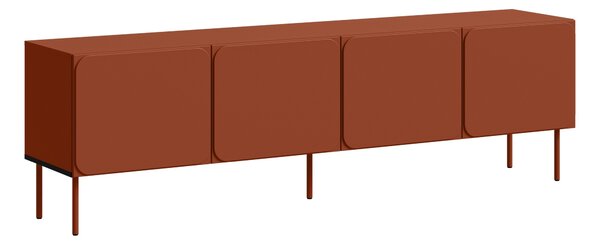 TV-állvány Fentore 101, Laminált forgácslap, Közepes sűrűségű farostlemez, 61x200x40cm, Piros