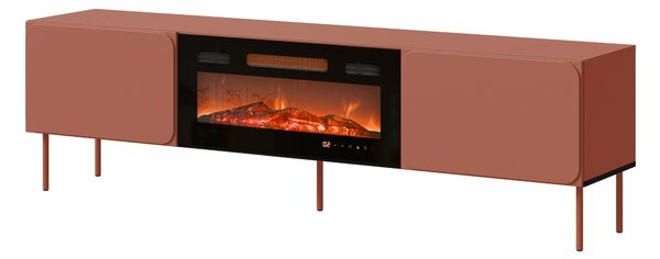 TV-állvány Fentore 104, Laminált forgácslap, Közepes sűrűségű farostlemez, 58x200x40cm, Piros