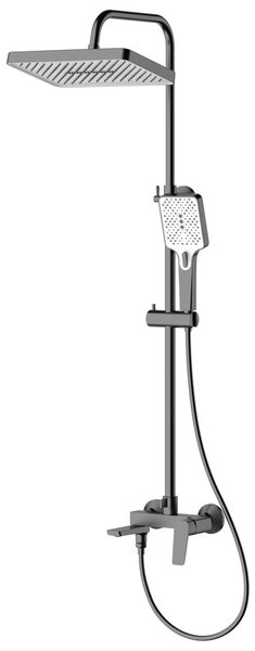 Aqualine Aqualine, FLERY zuhanyoszlop karos keverőcsappal, forgókarral, fegyverszürke, FY690GM