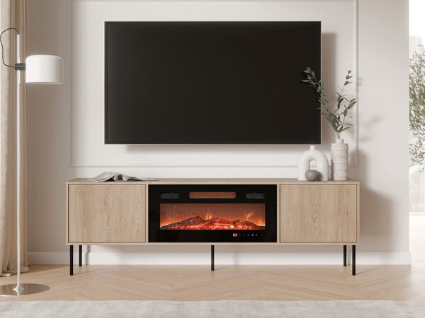 Könyvespolc Merevai 106, Ajtókkal, Zárt, Laminált forgácslap, Edzett üveg, 60x183x40cm, Tölgy