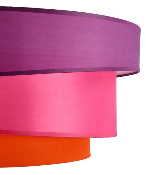 Lindby Melia mennyezeti lámpa, lila/rózsaszín/narancssárga, szövet, Ø56 cm, dimmelhető, Lila / pink / rózsaszín, Nappali / Étkező, Textil / szövet / selyem, Modern
