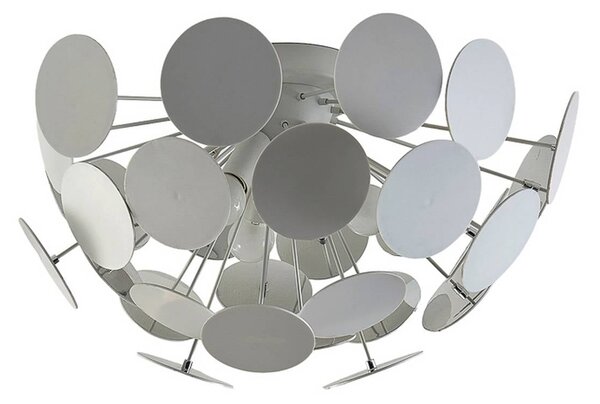 Lindby Kinan mennyezeti lámpa, Ø 54 cm, fehér, fém, E14, dimmelhető, Fehér / opál, Nappali / Étkező, Műanyag, Modern