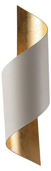 Lindby fali lámpa Vanni, fehér/arany, fém, magasság 52cm, dimmelhető, Fehér / opál, Hálószoba, fém, Modern