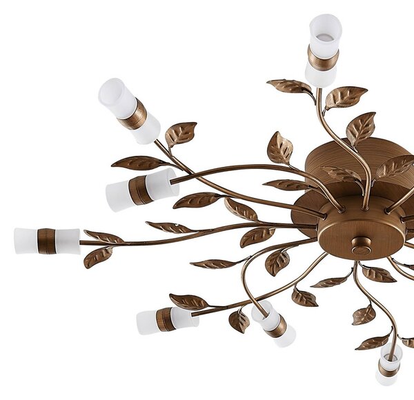 Lindby LED mennyezeti lámpa Bentas, bronz, fém, Ø 80cm, Bronz / antik sárgaréz, Nappali / Étkező, fém, Firenzei
