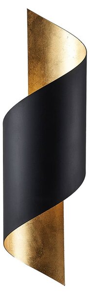 Lindby fali lámpa Vanni, fekete/arany, fém, magasság 57cm, dimmelhető, Fekete, Hálószoba, fém, Modern