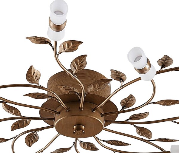 Lindby LED mennyezeti lámpa Bentas, bronz, fém, Ø 80cm, Bronz / antik sárgaréz, Nappali / Étkező, fém, Firenzei