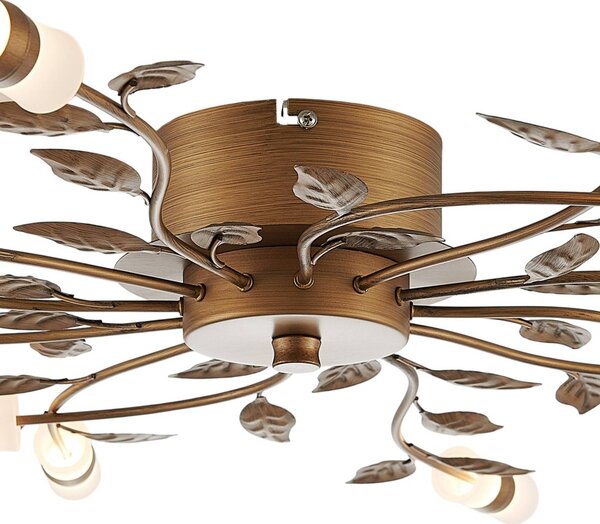 Lindby LED mennyezeti lámpa Bentas, bronz, fém, Ø 80cm, Bronz / antik sárgaréz, Nappali / Étkező, fém, Firenzei