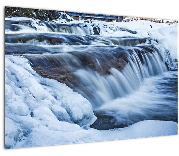 Egy folyó képe télen (90x60 cm)