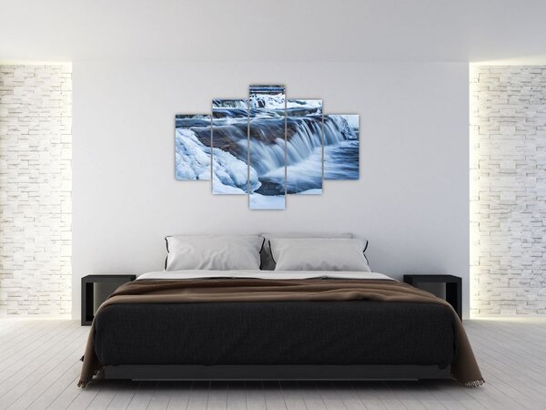Egy folyó képe télen (150x105 cm)