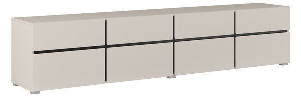 TV-állvány Alfere 101, Laminált forgácslap, 48x225x40cm, Kasmír, Fekete