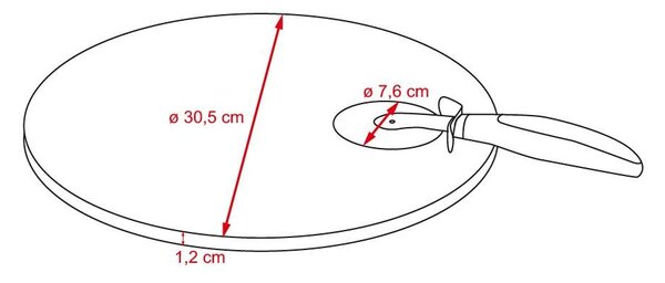 30,5 cm-es pizzakő + Salvatore kés