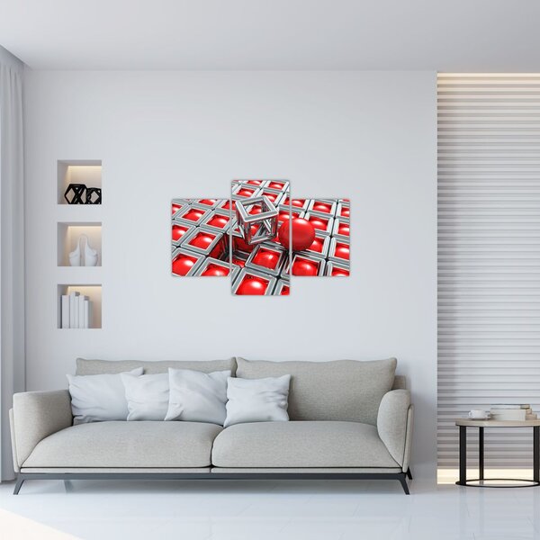 Kép - 3D fémes absztrakció (90x60 cm)