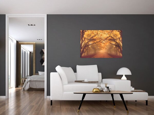 Egy út képe egy őszi tájon (90x60 cm)