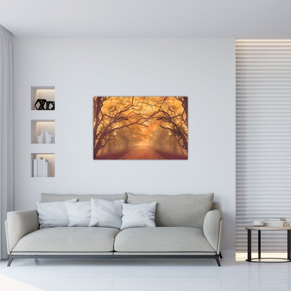 Egy út képe egy őszi tájon (90x60 cm)