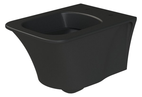 CeraStyle IBIZA fali WC - MATT FEKETE - BEÉPÍTETT bidé funkcióval - perem nélküli - 51 cm